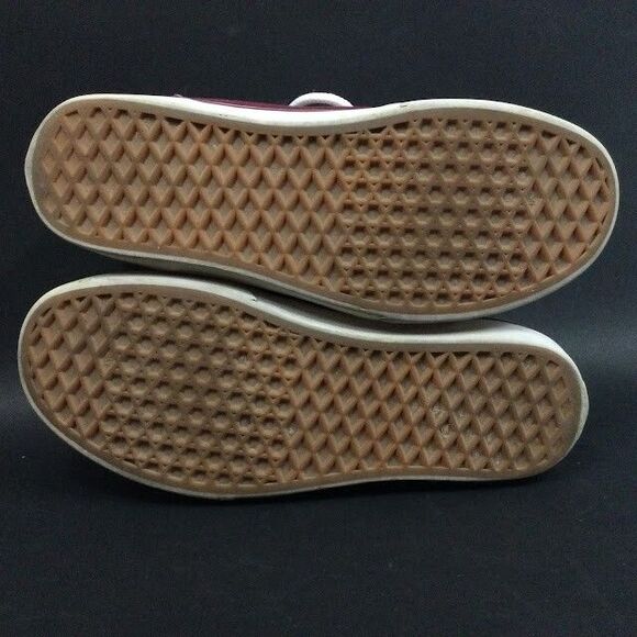 Vans Off The Wall-Womens Sz 8.5-Burgundy Red Suede/Canvas-Mid Skate Shoe- 500714 - Picture 5 of 8